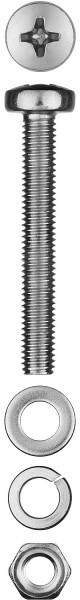  M4 x 40 , 16 .,  (DIN7985),  (DIN934),  (DIN125),  (DIN127),   303476-04-040